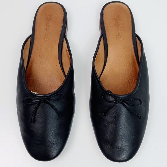 Madewell The Adelle Ballet Mule in Black Leather SZ 8.5 - Picture 5 of 9